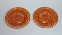 Very Beautiful Pair of Vintage Iridescent Orange Carnival Glass Plates