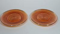 Very Beautiful Pair of Vintage Iridescent Orange Carnival Glass Plates