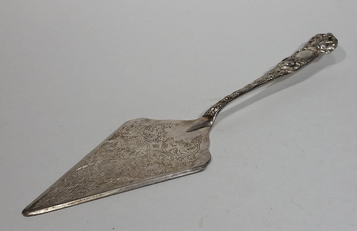 Vintage Etched Silver Plated Zinc Cake Server w/ Decorative Handle ...