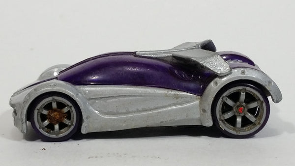 2005 Hot Wheels AcceleRacers Silencerz Iridium Metalflake Silver and Purple Die Cast Toy Car Vehicle - Treasure Valley Antiques & Collectibles