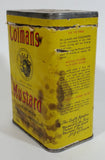 Vintage Colman's Mustard Bull's Head Yellow Tin Spice Container 8 oz Colman Foods of Norwich England - Treasure Valley Antiques & Collectibles
