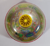 Vintage LBZ Tin Domed Spinning Top Toy Train Theme West Germany (Needs TLC)