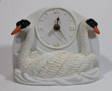 Rare 1985 Willitts Designs Romantic Swan Couple #5201 Ceramic Bird Clock Made in Taiwan