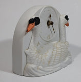 Rare 1985 Willitts Designs Romantic Swan Couple #5201 Ceramic Bird Clock Made in Taiwan