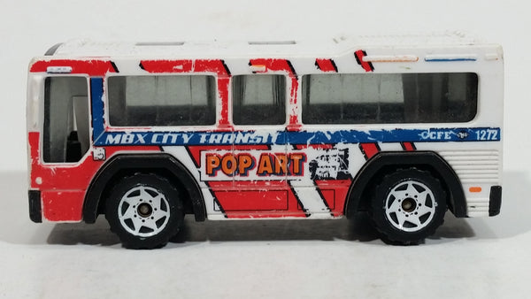 2015 Matchbox City Works City Bus White Plastic Die Cast Toy Car Vehicle