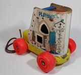 Vintage 1960s Playskool The Old Woman Who Lived In A Shoe Wooden Pull Toy - Treasure Valley Antiques & Collectibles