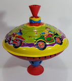 Vintage LBZ West German Tin Spinning Top Toy Carousel Kids