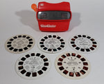 View Master 3D Viewer Red with 5 Vintage Reels (Alice in Wonderland, Winnie-The Pooh, Barbie and The Rockers, Happy Days, Look and see in 3D)