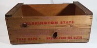 Vintage Washington State Fresh Fruit Tree Ripe Fresh For Health Wooden Food Crate - Treasure Valley Antiques & Collectibles