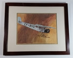 Vintage 1970s CP Canadian Pacifc Air Through The Years CF-BVS Ski Plane Aircraft 22" x 18" Wooden Framed Print By Robert Banks