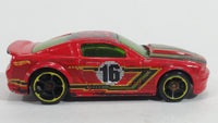 2016 Hot Wheels Art Cars Custom '07 Ford Mustang Red Die Cast Toy Muscle Car Vehicle - Treasure Valley Antiques & Collectibles