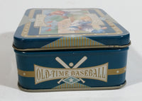 Vintage 1970s Old-Time Baseball Metal Tin Container Sports Collectible
