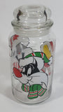 1994 Warner Bros. Looney Tunes Bugs Bunny, Tweety Bird, Sylvester The Cat Cartoon Characters Christmas Themed Glass Jar With Lid - Treasure Valley Antiques & Collectibles