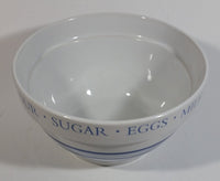 Flour Sugar Milk Eggs White Blue Lined Large Ceramic Mixing Bowl - Treasure Valley Antiques & Collectibles