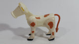 Vintage 1967 Fisher Price Little People Farm Brown Spotted White Cow Hong Kong