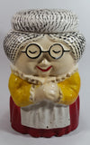 Vintage 1970s McCoy Grandma in Yellow in Red Ceramic Cookie Jar Collectible