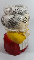 Vintage 1970s McCoy Grandma in Yellow in Red Ceramic Cookie Jar Collectible