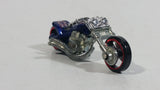 2008 Hot Wheels Customizers Corner Shop Blast Lane Motorcycle Dark Metalflake Blue Die Cast Toy Motorbike Vehicle - Treasure Valley Antiques & Collectibles