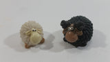 Very Cute Micro Mini Tiny Black and White Sheep Resin Figurines Set of 2 - Treasure Valley Antiques & Collectibles