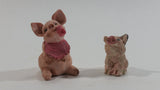 Very Cute Micro Mini Tiny Pink Pigs Resin Figurines Set of 2 - Treasure Valley Antiques & Collectibles