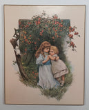 Rare Vintage Scafa Tornabene "An April Shower" and other Scafa Tornabene Prints Wooden Wall Plaques Set of 4