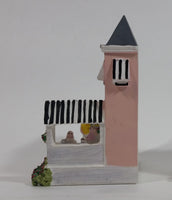 2002 Baileys By The Sea Series #4 / 4 Miniature Pink House Building Resin Decorations - Limited Edition - Treasure Valley Antiques & Collectibles