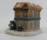 "Winklers Mile" Cottage Ski Resort Style House Home Building Winter Snow Themed Decorative Resin Ornament - Treasure Valley Antiques & Collectibles
