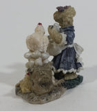 2001 Boydsenbeary Acres Momma with Gertie & Lil' Henry Tiny Miniature Bear and Chickens Hens Resin Figurine - Treasure Valley Antiques & Collectibles