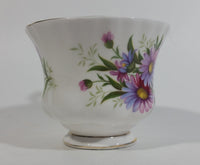 Vintage 1970s Royal Albert Flower of the Month Series September Michaelmas Daisy Bone China Tea Cup & Saucer Set