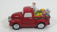 Decorative Resin Vintage Christmas Pickup Truck with Presents and Dog Ornament