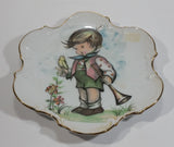 Vintage Norcrest Fine China Boy with Trumpet and a Bird on His Finger Decorative Hanging Wall Plate P-336