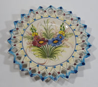 Vintage Portugal Floral Flowers Hand Painted Decorative Ceramic Plate - Signed and Numbered