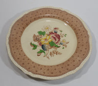Vintage Ridgways Shelton England Plymouth Brown Color 9" Flower Decor Plate - Numbered