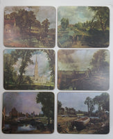 Vintage Set of 6 Old English Country Scenery Felt Backed Place Mats