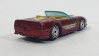 1989 Hot Wheels Speed Fleet Chevrolet Corvette Convertible Dark Red Die Cast Toy Car Vehicle - Treasure Valley Antiques & Collectibles