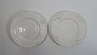 Bombay Company Set of 2 White Embossed Floral Design 6" China Side Plates