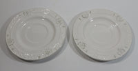 Bombay Company Set of 2 White Embossed Floral Design 6" China Side Plates