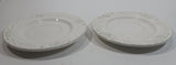 Bombay Company Set of 2 White Embossed Floral Design 6" China Side Plates