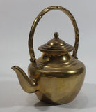 Vintage Small Heavy Brass Teapot with Lid