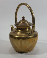 Vintage Small Heavy Brass Teapot with Lid