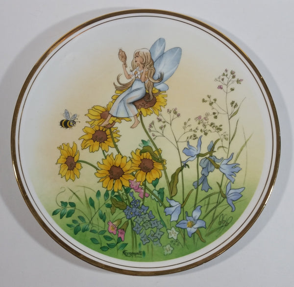 Edwardian Fairy Fairies Bee and Flower Themed Fine Bone China Collector Plate By MG Greensmith