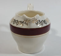 Vintage Royal Harvey Staffordshire England Maroon Red Ornate Gold Trim Milk Cream Jug - Numbered 504