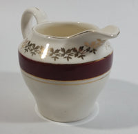 Vintage Royal Harvey Staffordshire England Maroon Red Ornate Gold Trim Milk Cream Jug - Numbered 504