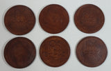 Rare Vintage 1986 Worlds Fair Expo 86 Vancouver Embossed Leather Drink Coasters Set of 6