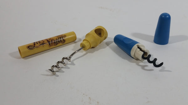 Set of 2 Vintage Corkscrews One is Blue and White and the Other Las Vegas Souvenir Bottle Opener Collectibles