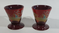 1999 Frangelico Linda Frichtel Music Jazzy Themed Dark Red Espresso Espresso Mug Cup Set of 2