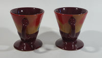 1999 Frangelico Linda Frichtel Music Jazzy Themed Dark Red Espresso Espresso Mug Cup Set of 2