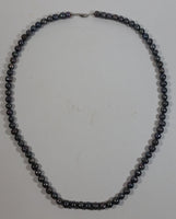 Iridescent Black Blue Red Shine 30" Tahitian Pearl Necklace