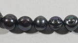 Iridescent Black Blue Red Shine 30" Tahitian Pearl Necklace