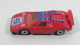 Rare Vintage Yatming Style Lamborghini Countach #45 Red Die Cast Toy Exotic Car Vehicle with Opening Rear Hood Made in Hong Kong